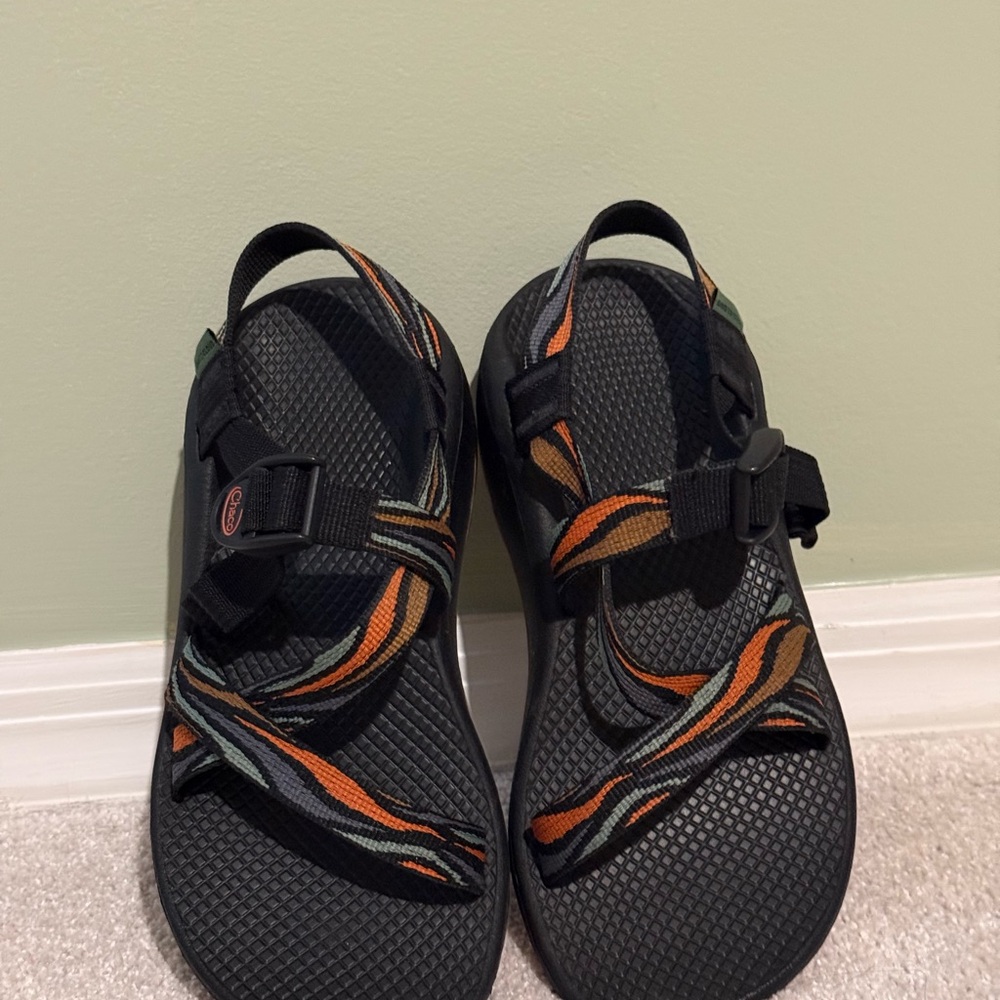 Chaco Black and Orange Strappy Sandals